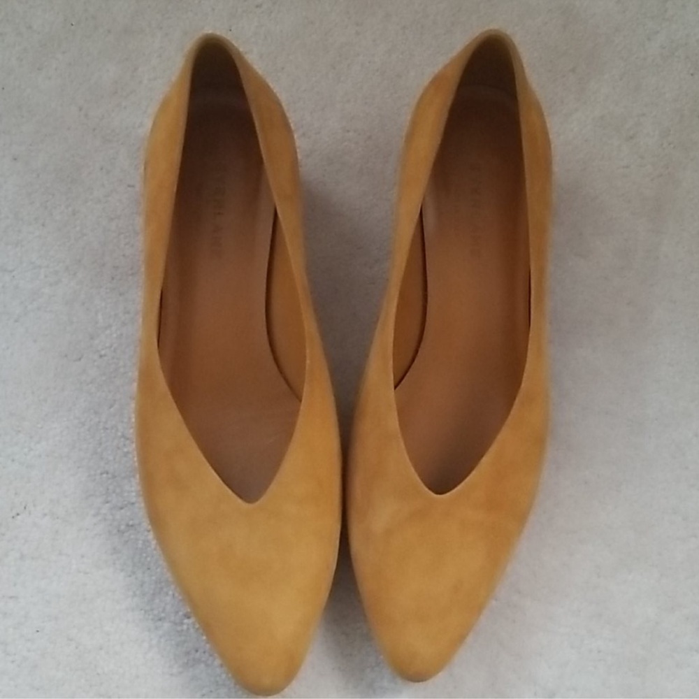 Everlane yellow block heels size 9.5 suede material